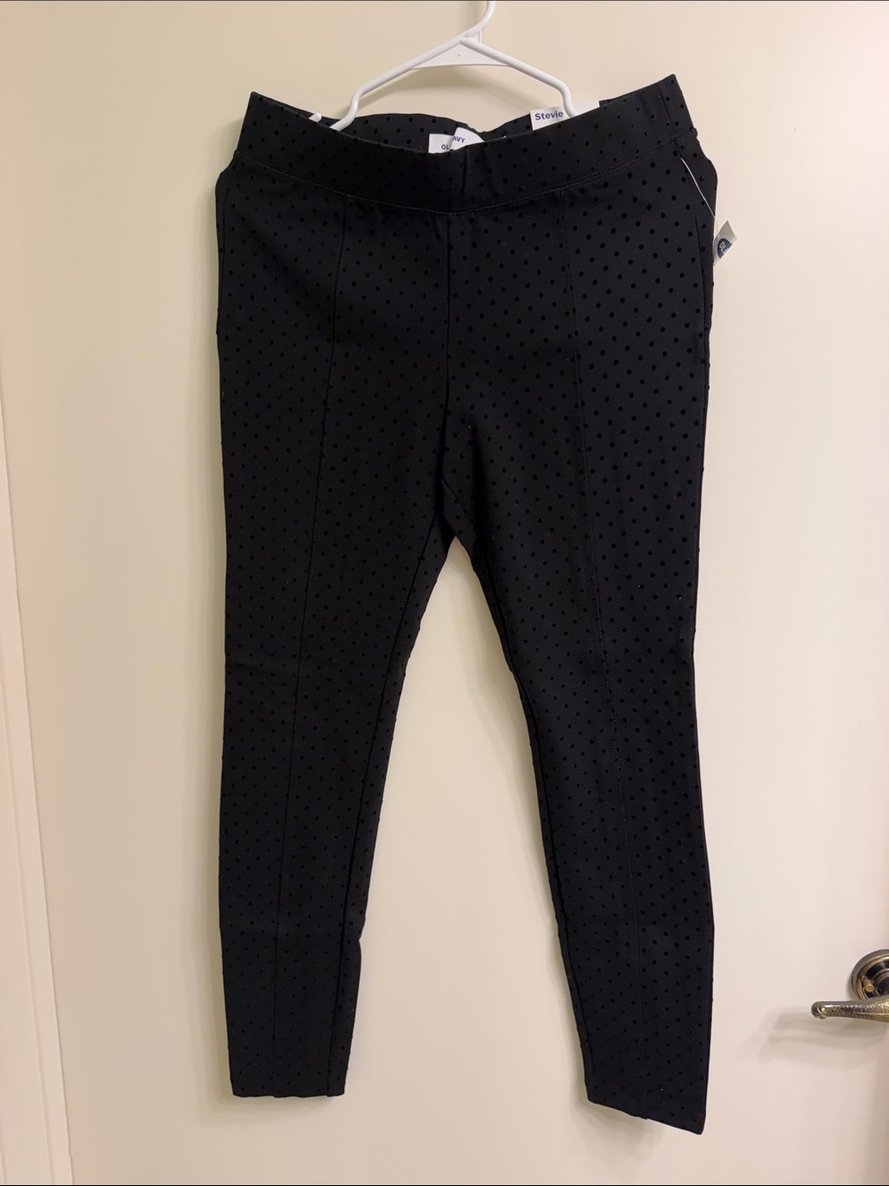 Stevies Black Ponte Leggings with Dot Texture
